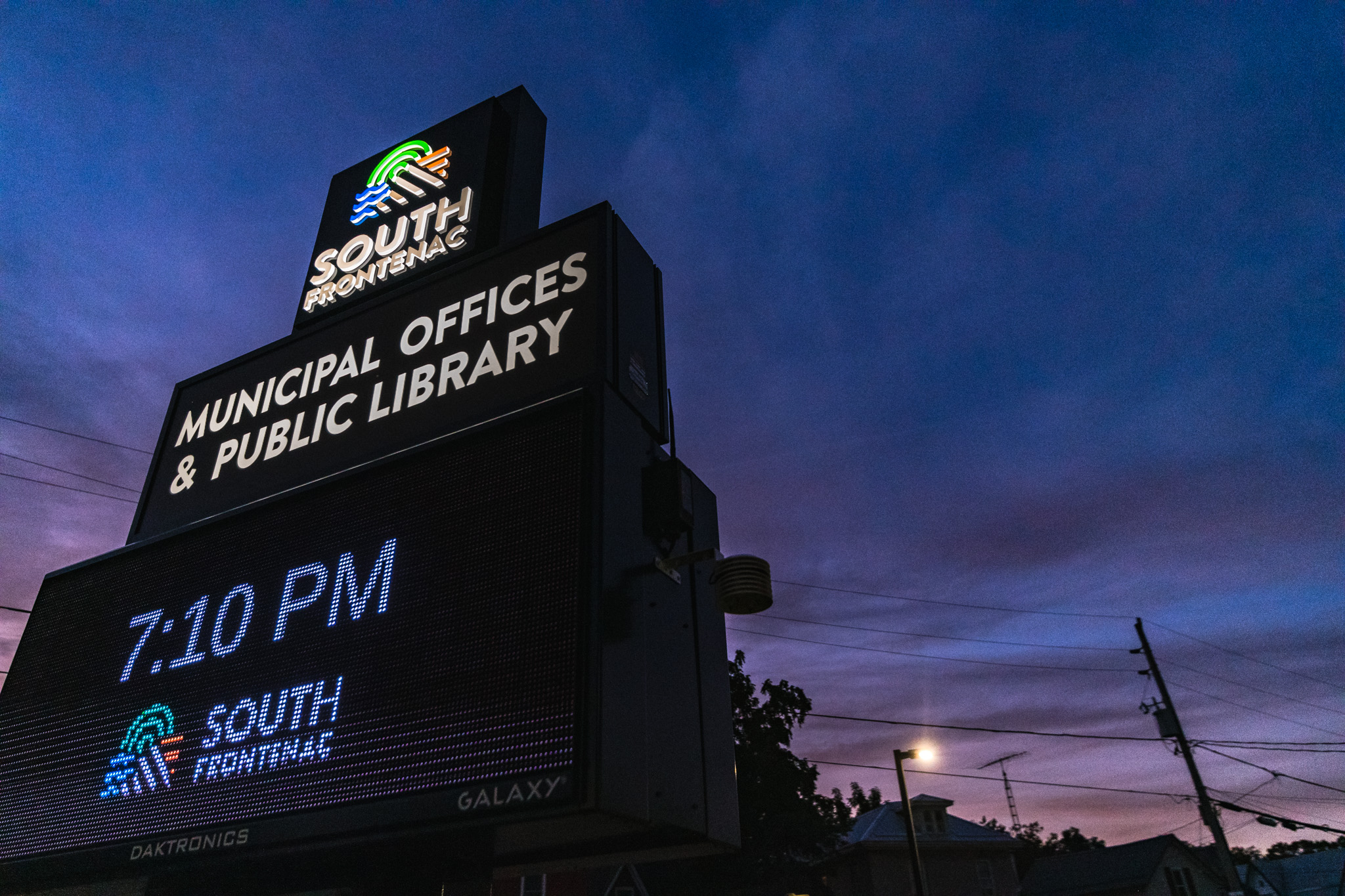 Town hall offices sign